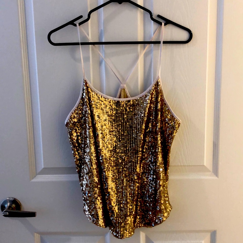 Gold Sequin Victoria’s Secret Tank Top